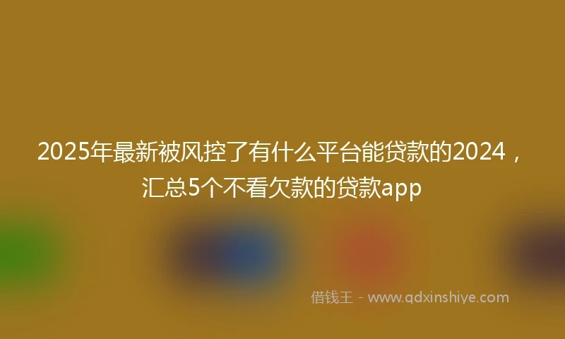 2025年最新被风控了有什么平台能贷款的2024，汇总5个不看欠款的贷款app