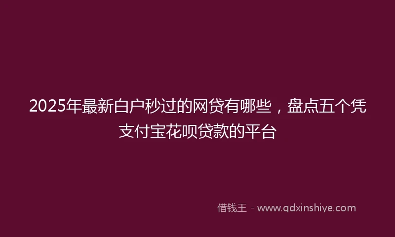 2025年最新白户秒过的网贷有哪些，盘点五个凭支付宝花呗贷款的平台
