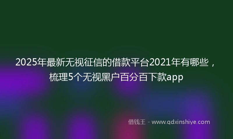 2025年最新无视征信的借款平台2021年有哪些，梳理5个无视黑户百分百下款app
