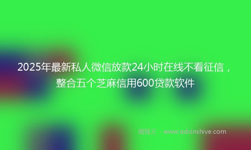 2025年最新私人微信放款24小时在线不看征信，整合五个芝麻信用600贷款软件