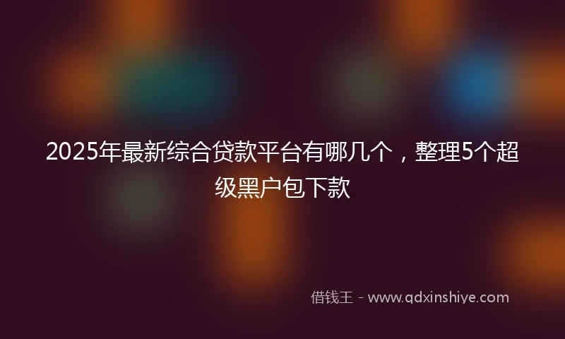 2025年最新综合贷款平台有哪几个，整理5个超级黑户包下款