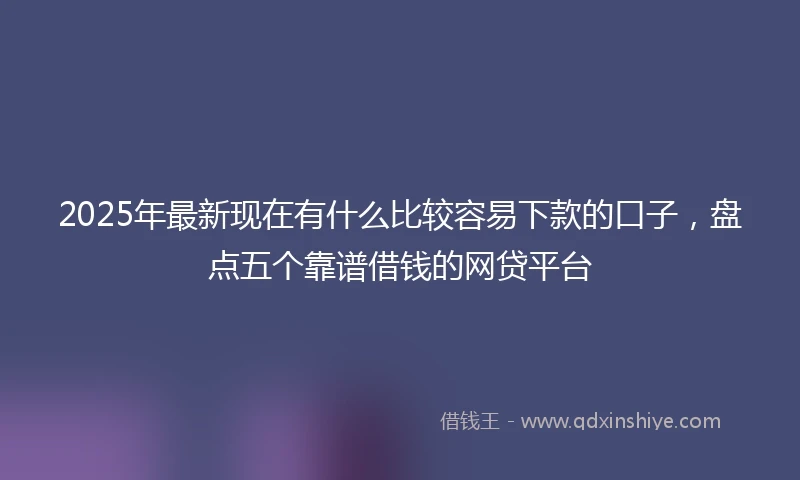 2025年最新现在有什么比较容易下款的口子，盘点五个靠谱借钱的网贷平台