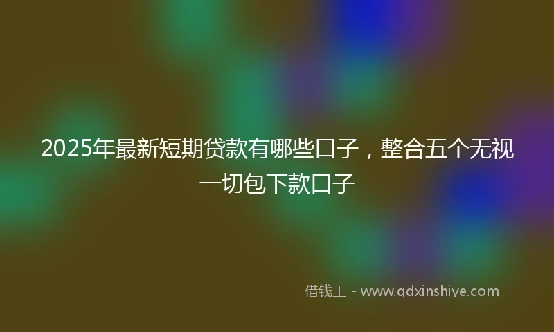 2025年最新短期贷款有哪些口子，整合五个无视一切包下款口子