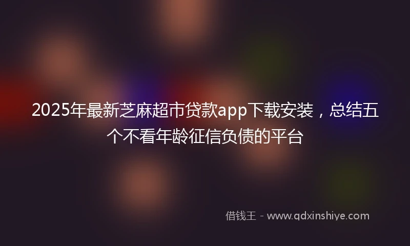 2025年最新芝麻超市贷款app下载安装，总结五个不看年龄征信负债的平台