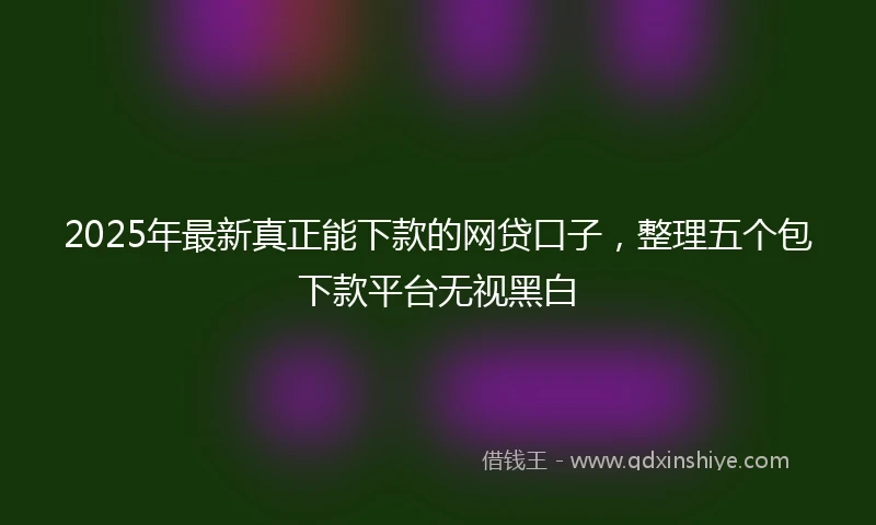 2025年最新真正能下款的网贷口子，整理五个包下款平台无视黑白