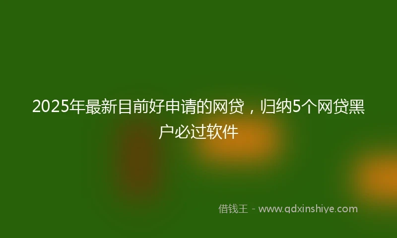 2025年最新目前好申请的网贷，归纳5个网贷黑户必过软件