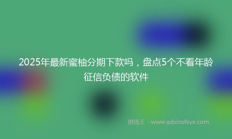 2025年最新蜜柚分期下款吗，盘点5个不看年龄征信负债的软件