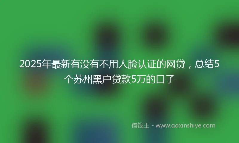 2025年最新有没有不用人脸认证的网贷，总结5个苏州黑户贷款5万的口子