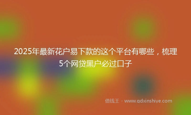 2025年最新花户易下款的这个平台有哪些,梳理5个网贷黑户必过口子