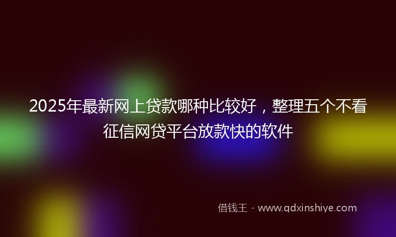 2025年最新网上贷款哪种比较好，整理五个不看征信网贷平台放款快的软件