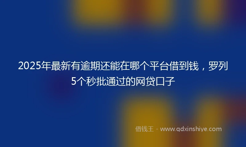 2025年最新有逾期还能在哪个平台借到钱，罗列5个秒批通过的网贷口子