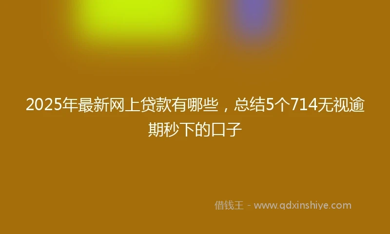 2025年最新网上贷款有哪些，总结5个714无视逾期秒下的口子