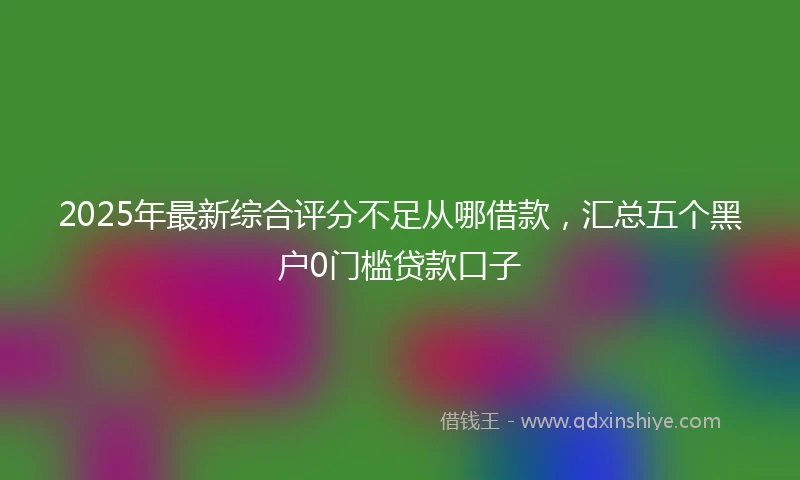 2025年最新综合评分不足从哪借款，汇总五个黑户0门槛贷款口子