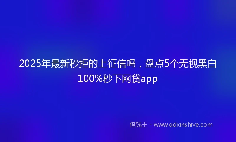 2025年最新秒拒的上征信吗，盘点5个无视黑白100%秒下网贷app