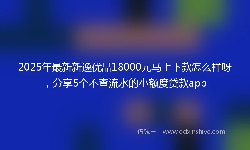 2025年最新新逸优品18000元马上下款怎么样呀，分享5个不查流水的小额度贷款app
