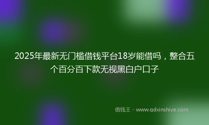 2025年最新无门槛借钱平台18岁能借吗，整合五个百分百下款无视黑白户口子