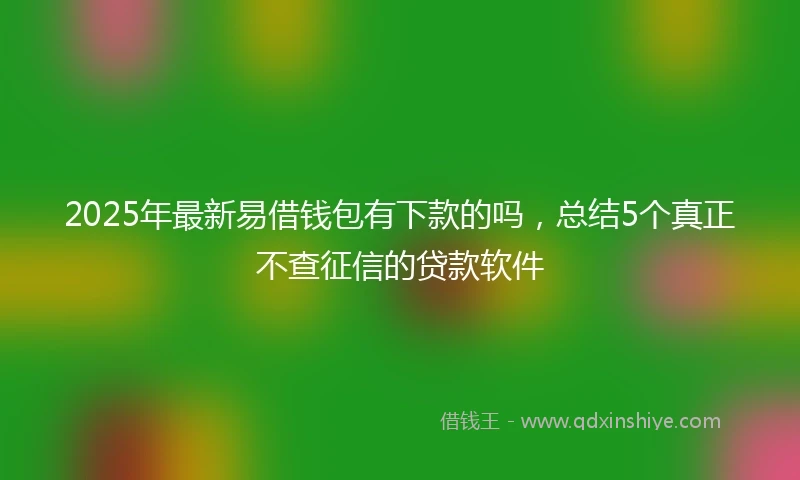 2025年最新易借钱包有下款的吗，总结5个真正不查征信的贷款软件