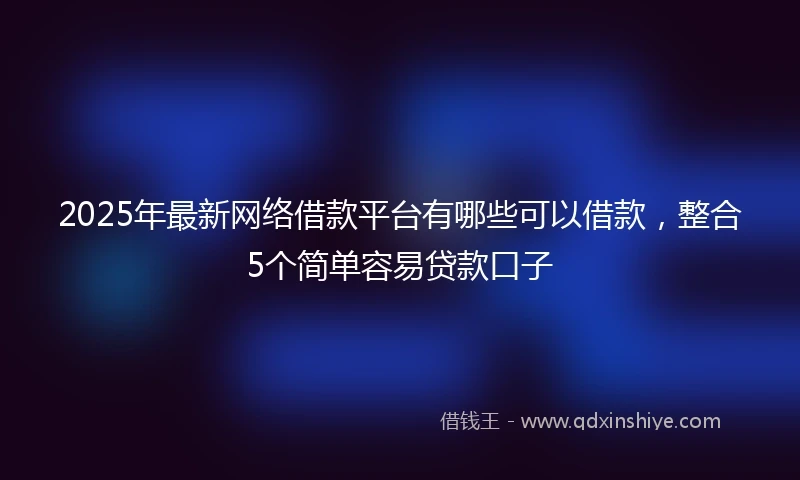 2025年最新网络借款平台有哪些可以借款，整合5个简单容易贷款口子