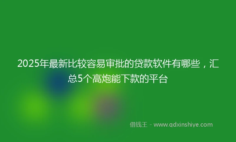2025年最新比较容易审批的贷款软件有哪些，汇总5个高炮能下款的平台