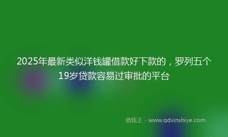 2025年最新类似洋钱罐借款好下款的，罗列五个19岁贷款容易过审批的平台