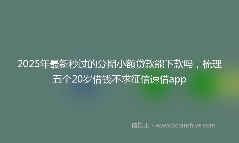 2025年最新秒过的分期小额贷款能下款吗，梳理五个20岁借钱不求征信速借app