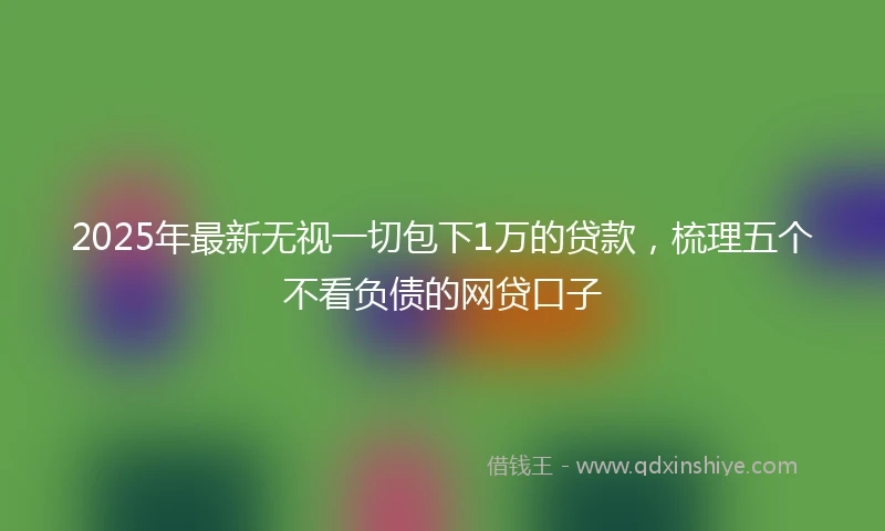 2025年最新无视一切包下1万的贷款，梳理五个不看负债的网贷口子