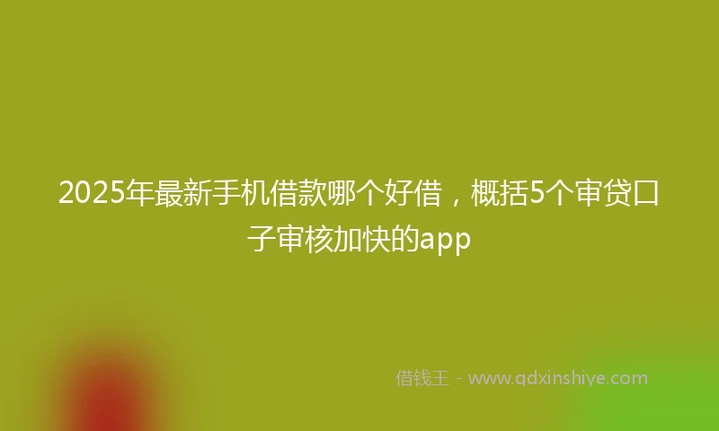 2025年最新手机借款哪个好借，概括5个审贷口子审核加快的app