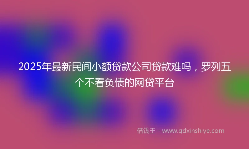 2025年最新民间小额贷款公司贷款难吗，罗列五个不看负债的网贷平台
