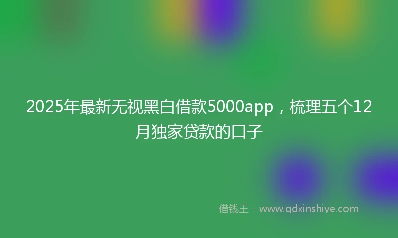 2025年最新无视黑白借款5000app，梳理五个12月独家贷款的口子