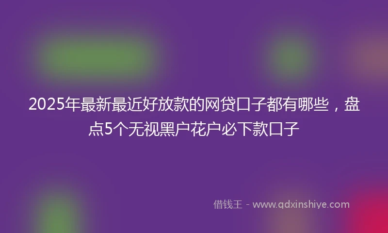 2025年最新最近好放款的网贷口子都有哪些，盘点5个无视黑户花户必下款口子