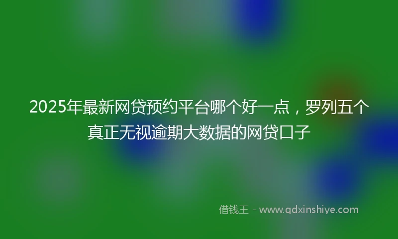 2025年最新网贷预约平台哪个好一点，罗列五个真正无视逾期大数据的网贷口子