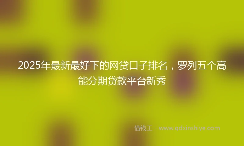 2025年最新最好下的网贷口子排名，罗列五个高能分期贷款平台新秀