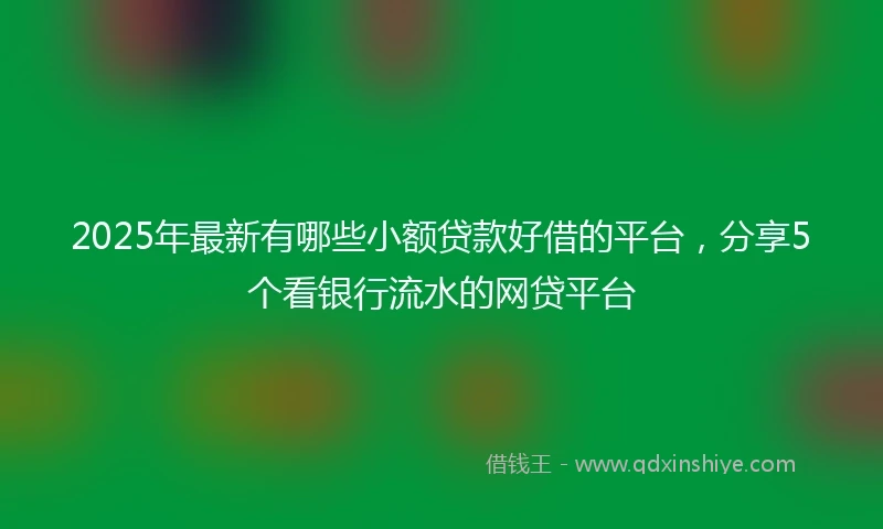 2025年最新有哪些小额贷款好借的平台，分享5个看银行流水的网贷平台