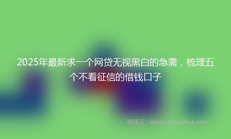 2025年最新求一个网贷无视黑白的急需，梳理五个不看征信的借钱口子