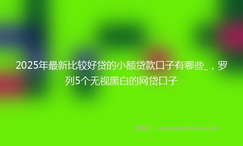 2025年最新比较好贷的小额贷款口子有哪些_，罗列5个无视黑白的网贷口子