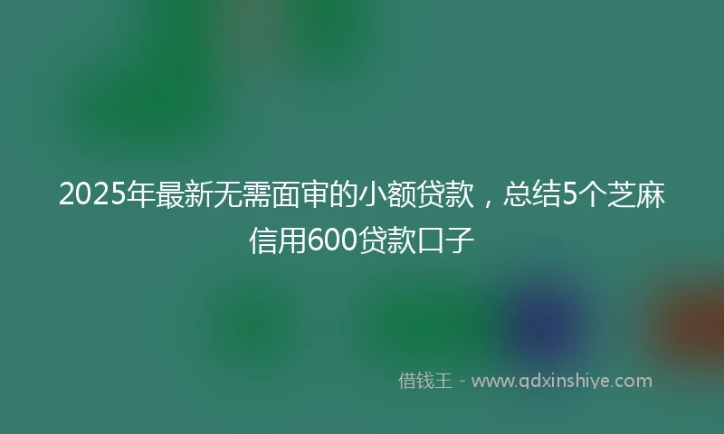 2025年最新无需面审的小额贷款，总结5个芝麻信用600贷款口子