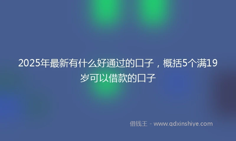 2025年最新有什么好通过的口子，概括5个满19岁可以借款的口子
