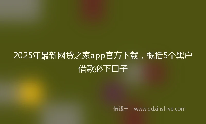 2025年最新网贷之家app官方下载，概括5个黑户借款必下口子