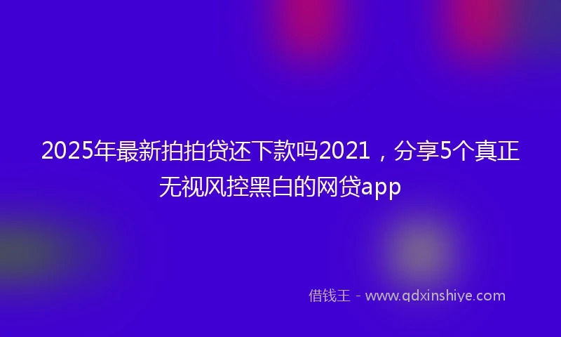 2025年最新拍拍贷还下款吗2021，分享5个真正无视风控黑白的网贷app