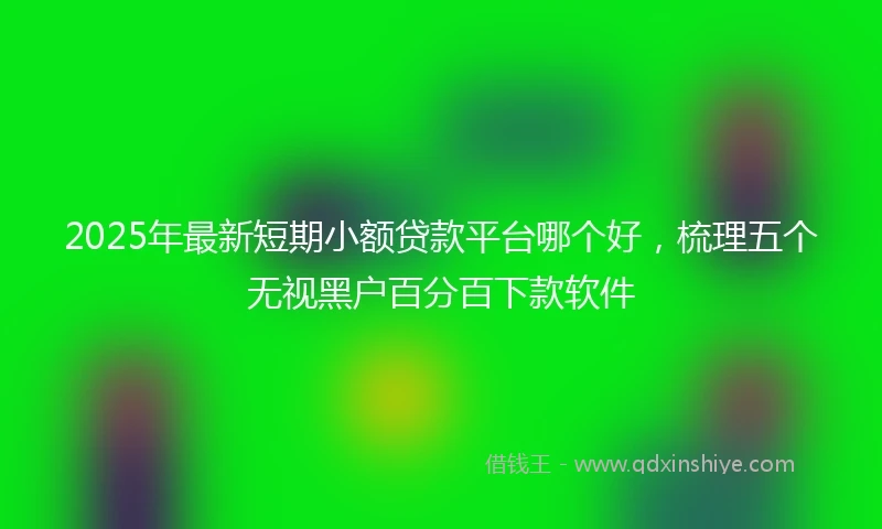 2025年最新短期小额贷款平台哪个好，梳理五个无视黑户百分百下款软件