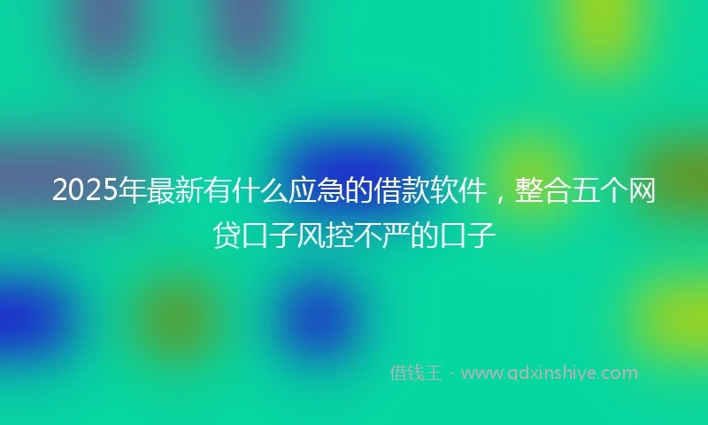 2025年最新有什么应急的借款软件，整合五个网贷口子风控不严的口子