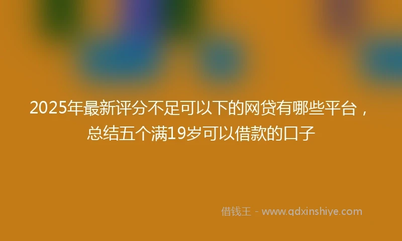 2025年最新评分不足可以下的网贷有哪些平台，总结五个满19岁可以借款的口子