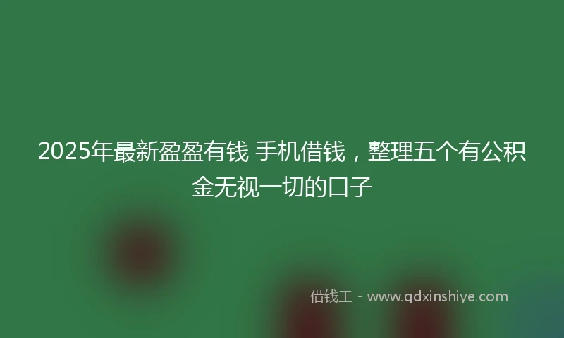 2025年最新盈盈有钱 手机借钱，整理五个有公积金无视一切的口子