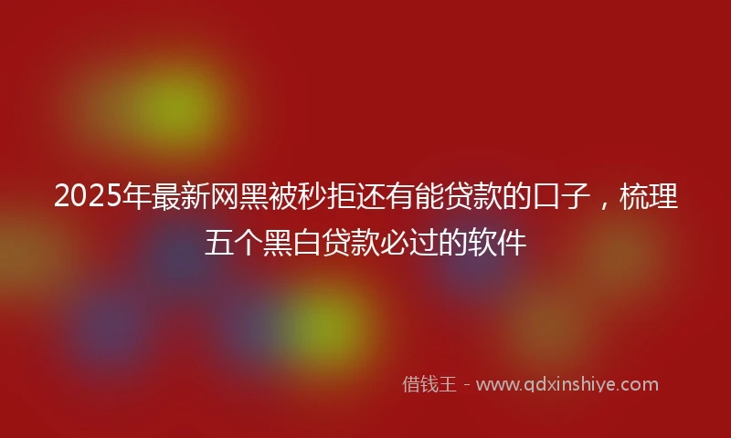 2025年最新网黑被秒拒还有能贷款的口子，梳理五个黑白贷款必过的软件