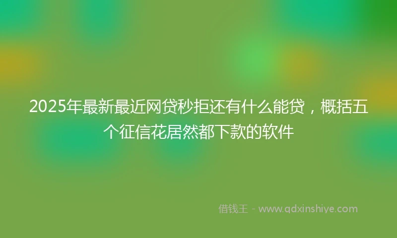 2025年最新最近网贷秒拒还有什么能贷，概括五个征信花居然都下款的软件