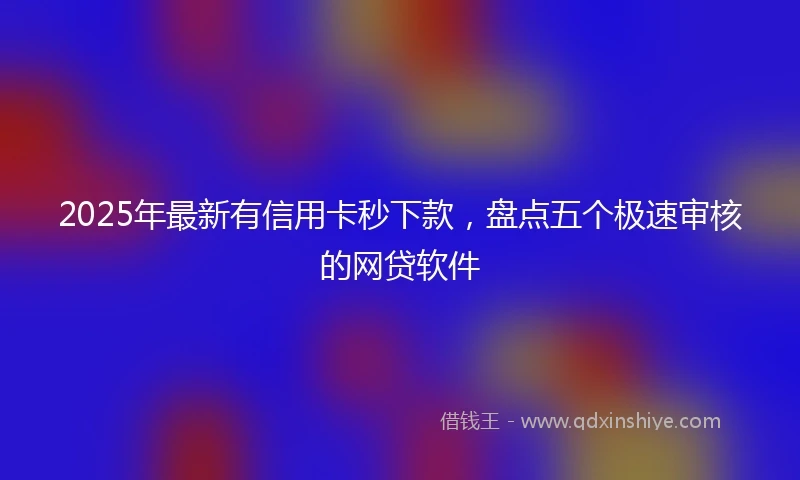 2025年最新有信用卡秒下款，盘点五个极速审核的网贷软件