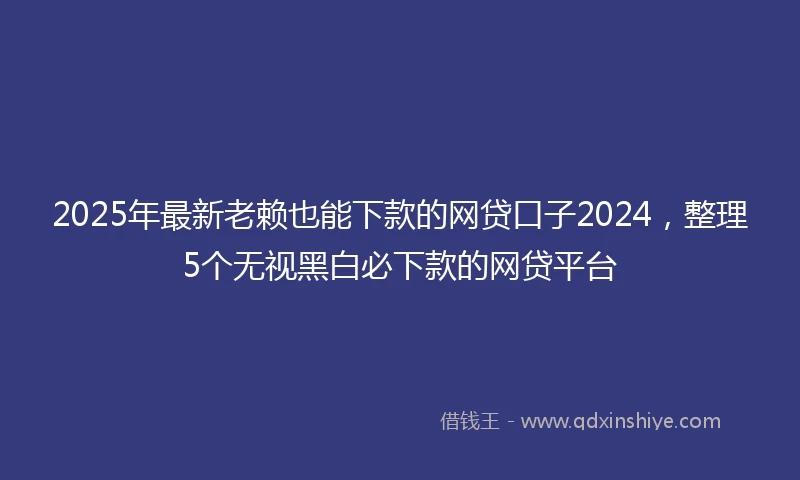 2025年最新老赖也能下款的网贷口子2024，整理5个无视黑白必下款的网贷平台