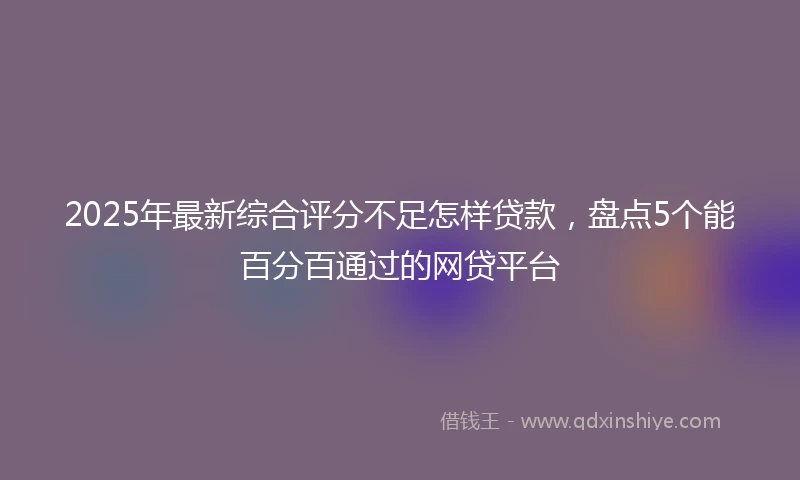 2025年最新综合评分不足怎样贷款，盘点5个能百分百通过的网贷平台