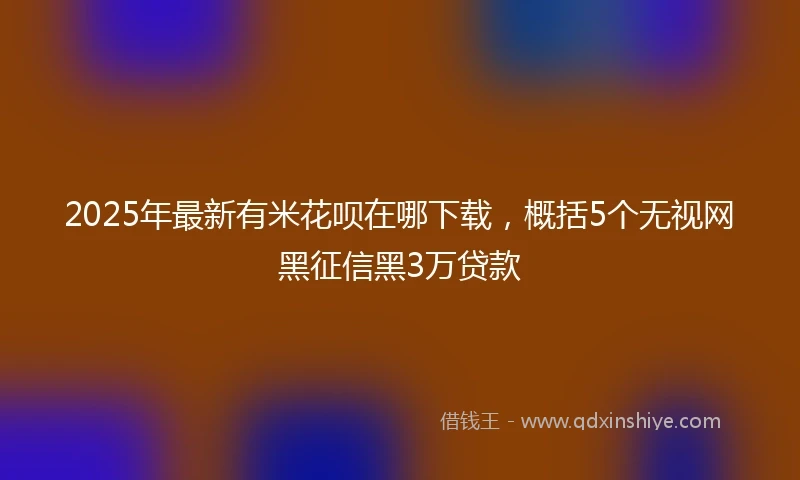 2025年最新有米花呗在哪下载，概括5个无视网黑征信黑3万贷款