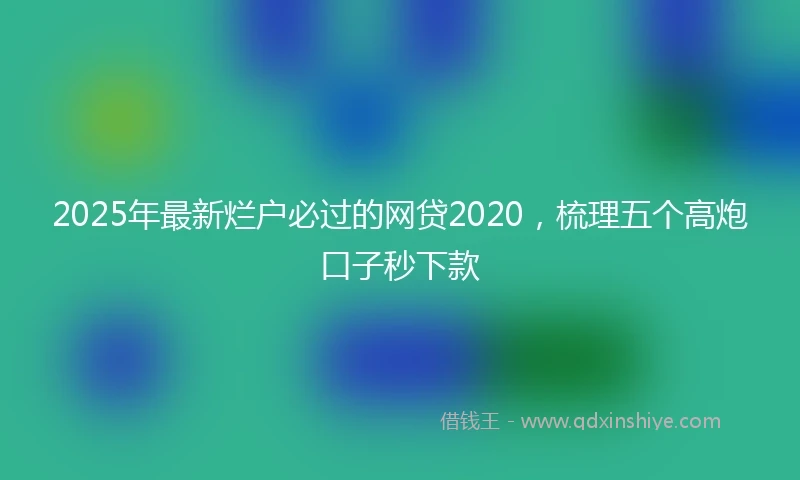 2025年最新烂户必过的网贷2020，梳理五个高炮口子秒下款